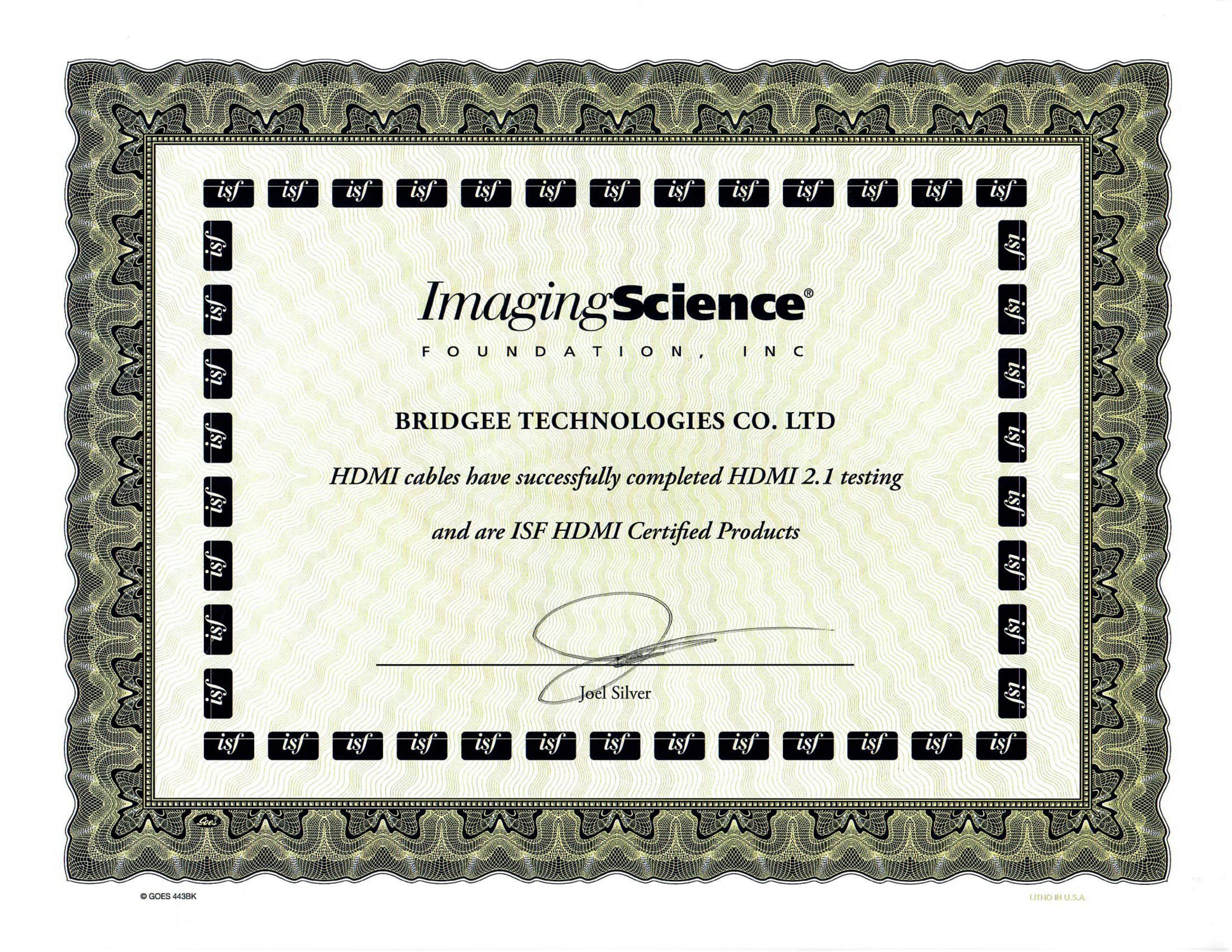 认证证书Bridgee Technologies ISF Certificate_00.jpg