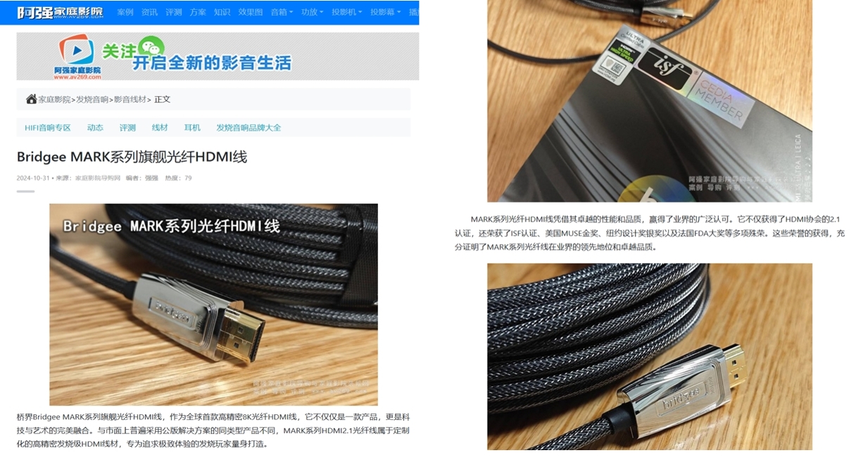 文章 | 专业媒体“阿强家庭影院”评测MARK